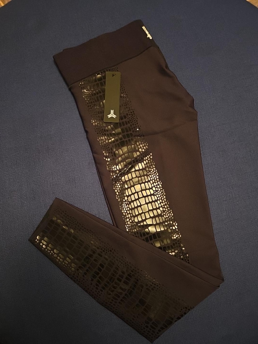 NWT UltraCor Black Crocodile Side Panel High Rise Leggings XXS Made in USA